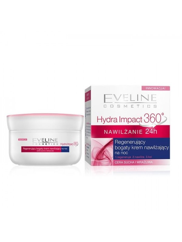 Eveline Hydra Impact 360° nawilża i regeneruje krem na noc 50 ml