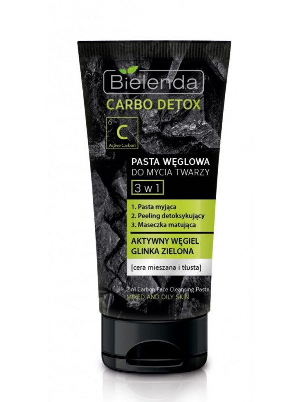 Bielenda CARBO DETOX Pasta węglowa do mycia twarzy 3w1 150 g