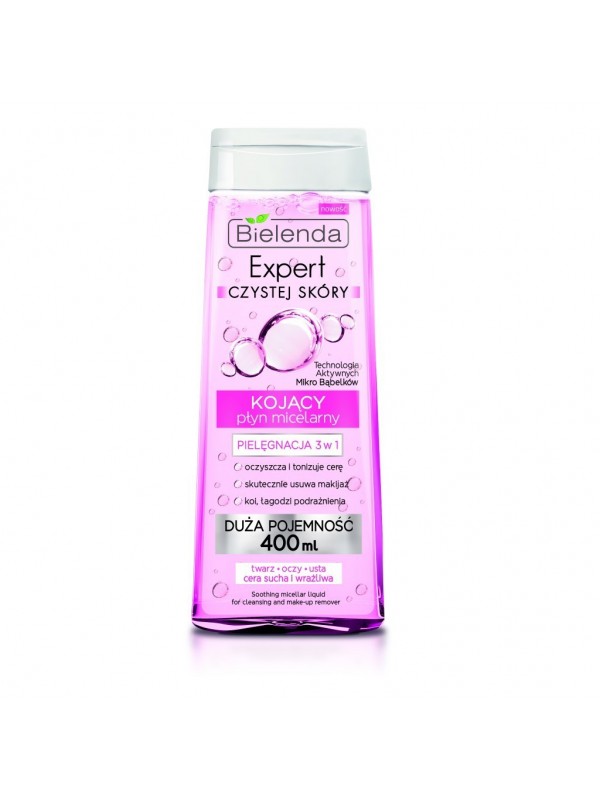 Bielenda SKIN CLINIC Clean Skin Expert заспокійливий міцелярний флюїд 3в1 400 мл