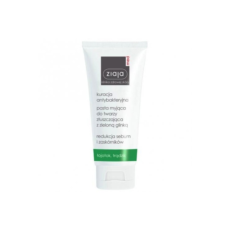 Ziaja Med Pâte lavante et exfoliante antibactérienne à l'argile verte 75 ml