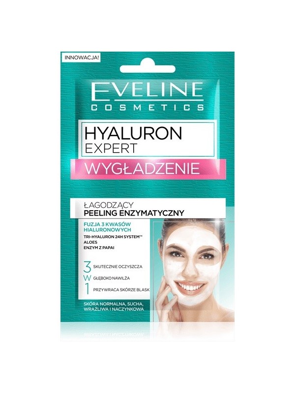 Eveline Hialuron Expert Smoothing, заспокійливий ензимний peeling 7 мл