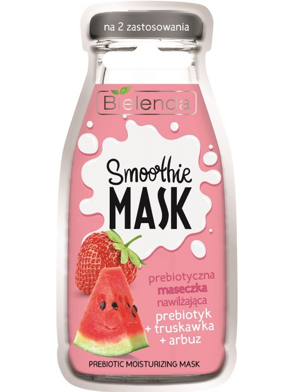 Bielenda Smoothie Mask зволожуюча маска Пребіотик + Полуниця + Кавун 10 г