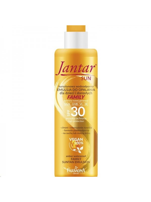 Farmona Jantar Sun Amber waterdichte zonnebrandemulsie voor kinderen en volwassenen SPF30 200 ml