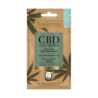 Bielenda CBD Cannabidiol Maseczka nawilżająco-kojąca z CBD z konopi siewnych cera sucha / wrażliwa 8 g