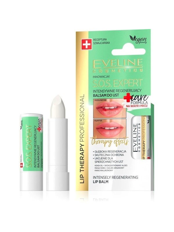 Eveline Lip Therapy SOS EXPERT відновлюючий бальзам для губ від морозу та вітру 4 г