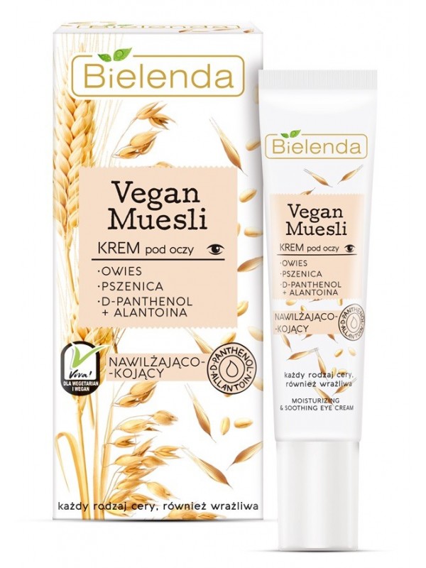 Bielenda VEGAN MUESLI hydraterende oogcrème Haver + Tarwe + D- pantenol + Allantoïne 15 ml