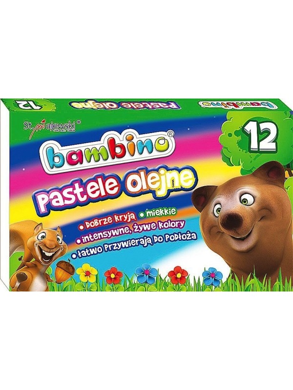 BAMBINO Kleurpotloden oliepastels 12 kleuren