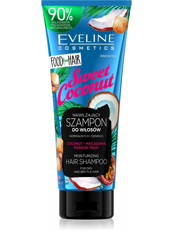 Eveline Food for hair COCONUT Зволожуючий шампунь для волосся 250 мл