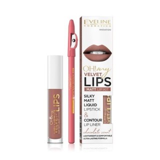 Eveline OH My Lips Matt liquid lipstick 4,5 ml + Lip liner set /11/ Cookie Milkshake