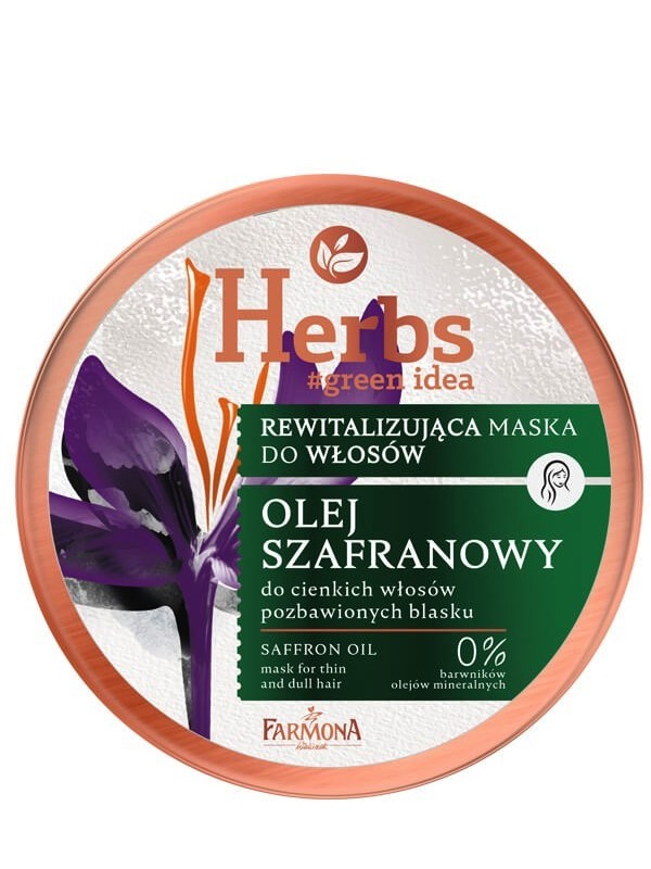 Farmona Herbs Rewitalizująca Maska do włosów Olej Szafranowy do cienkich i delikatnych włosów 250 ml