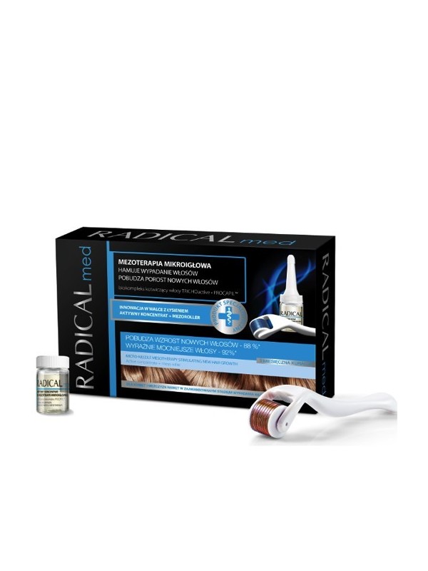 Farmona Radical Med Set for microneedle mesotherapy against hair loss and to stimulate hair growth. ends