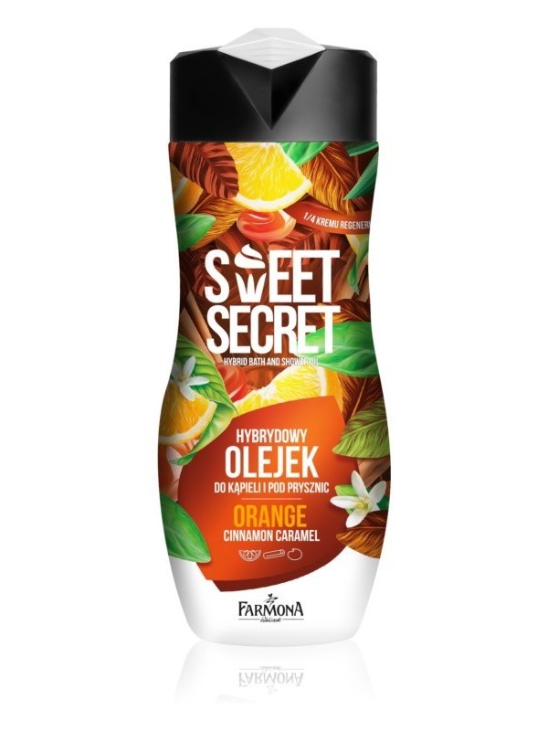 Масло для ванни і душу Farmona Sweet Secret Hybrid з 1/4 регенеруючого крему orange кориця карамель 300 мл