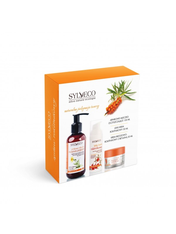 Sylveco Sea Buckthorn Set Арніка очищаюче молочко 150 мл + легкий крем для обличчя з обліпихою 50 мл + Крем для обличчя