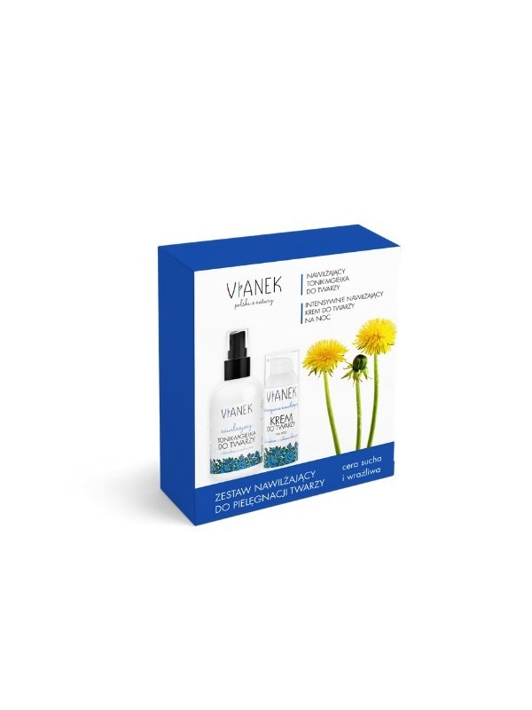 Vianek Face Moisturizing Set Hydraterende gezichtstoner-mist 150 ml + Intensief hydraterende gezichtscrème