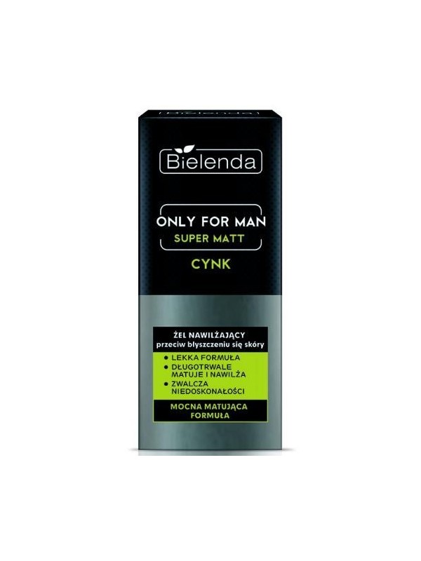 Bielenda ONLY FOR MEN Зволожуючий гель-крем для обличчя Super Matt для чоловіків 50 мл