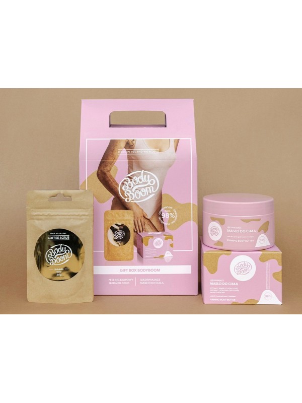 BODYBOOM Gift Set Firming Body Butter 250 ml + Body Peeling Coffee Shimmer Gold