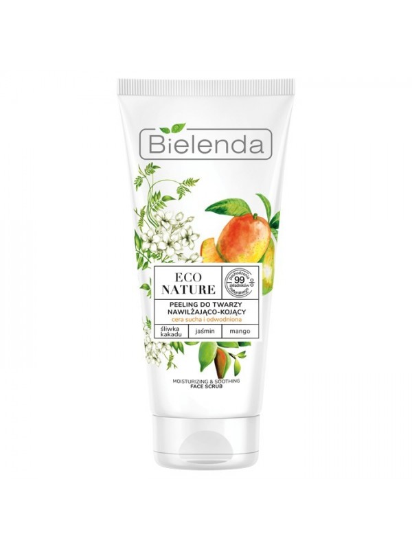 Bielenda ECO NATURE Зволожуючий і заспокійливий Peeling для обличчя Слива Какаду + Жасмин + Mango 150 г