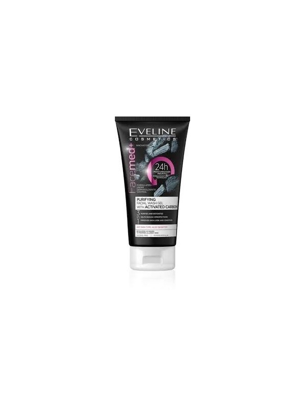 Eveline Facemed+ Cleansing face washing gel with activated charcoal 150 ml