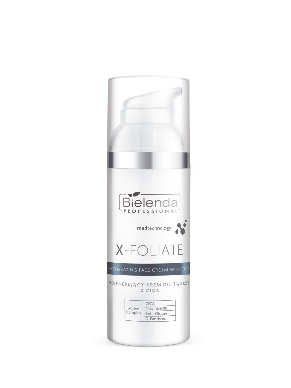 Bielenda Professional X-FOLIATE Відновлюючий крем для обличчя з кислотами від CICA 50 мл