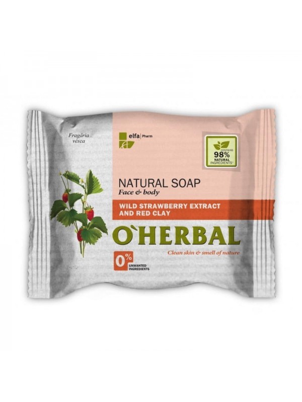 O'Herbal Natural soap with wild strawberry extract and red clay 100 g