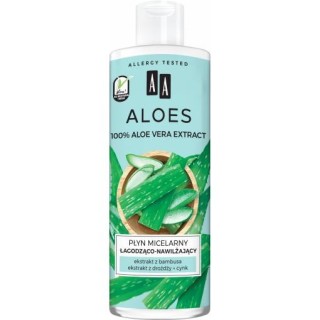 AA Aloes 100% aloe vera extract Płyn micelarny łagodząco-nawilżający 400 ml