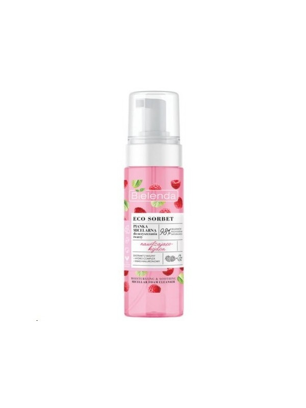 Bielenda ECO SORBET Moisturizing and soothing micellar face cleansing foam Raspberry 150 ml