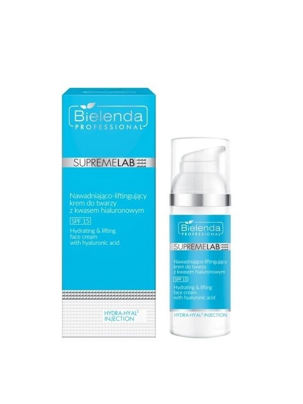Bielenda Professional SUPREMELAB Hydra-Hyal2 Hydraterende en liftende gezichtscrème met hyaluronzuur SPF15 50 ml