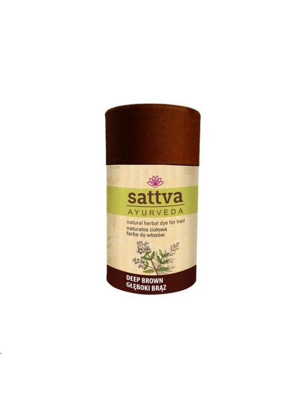 Sattva Ayurveda Naturalna ziołowa Farba do włosów Głęboki Brąz 150 g