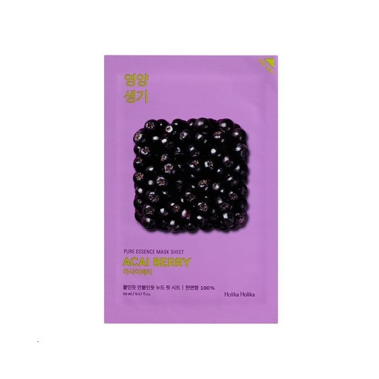 Holika Holika Pure Essence Mask Sheet - Face mask in a sheet with Acai fruit extract 23 g(