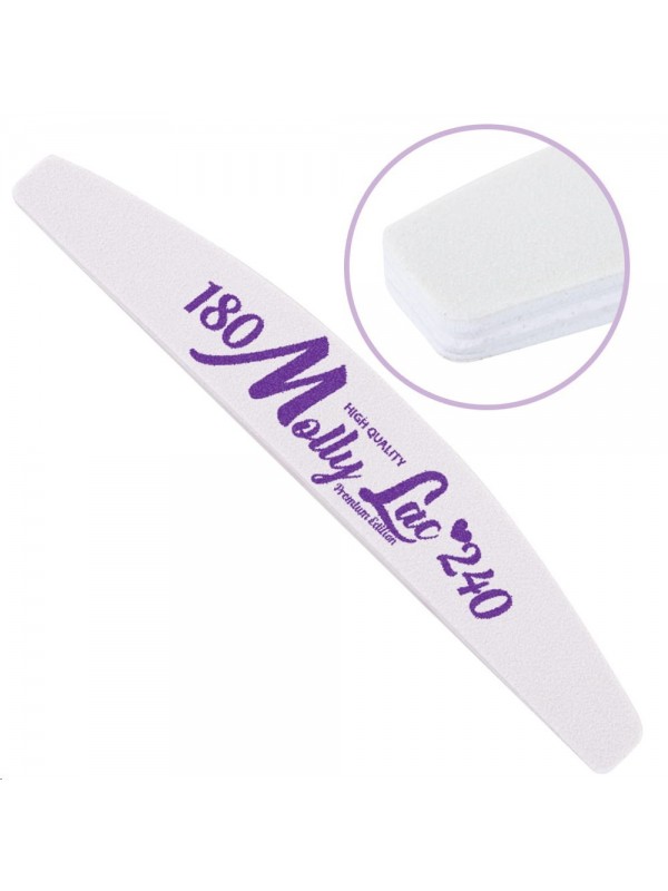 MollyLac High Quality Nail file boat white center 180/240 CU-11 1 piece