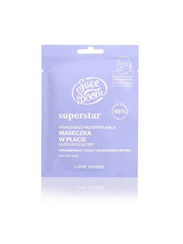 FaceBoom Superstar Vitalizing and illuminating sheet mask, 1 шт