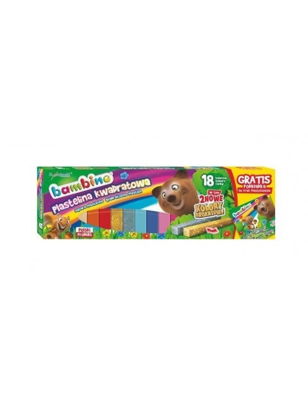 BAMBINO Vierkante plasticine 18 kleuren + blok