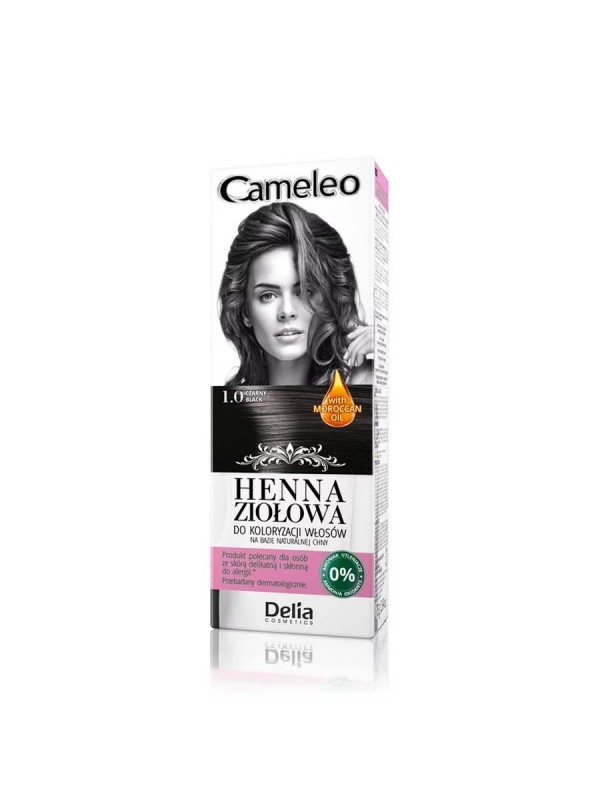 Delia Cameleo Herbal Henna for hair coloring 1.0 Black 75 g