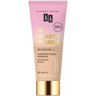 AA MY BEAUTY POWER освітлююча тональна основа Natural glow /01/ Vanilla 30 мл