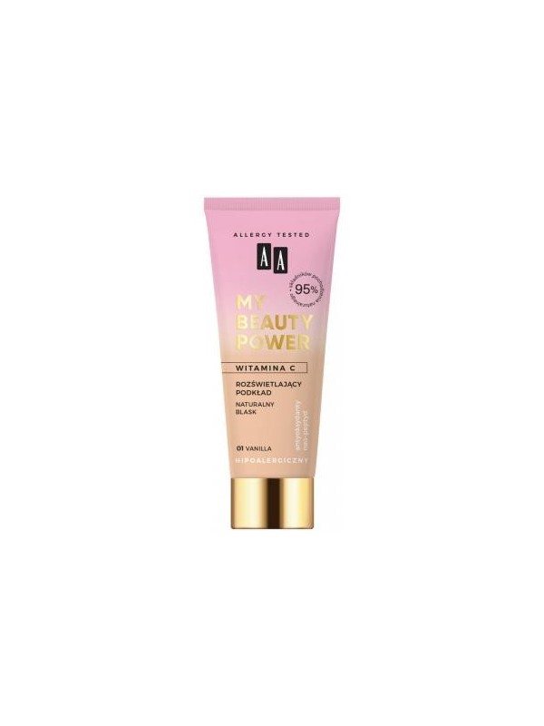 AA MY BEAUTY POWER освітлююча тональна основа Natural glow /01/ Vanilla 30 мл