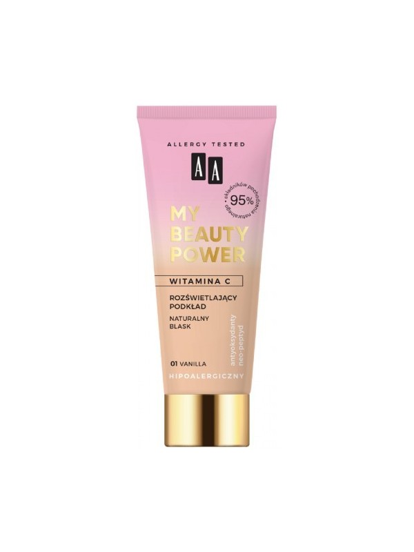 AA MY BEAUTY POWER освітлююча тональна основа Natural glow /02/ Nude 30 мл