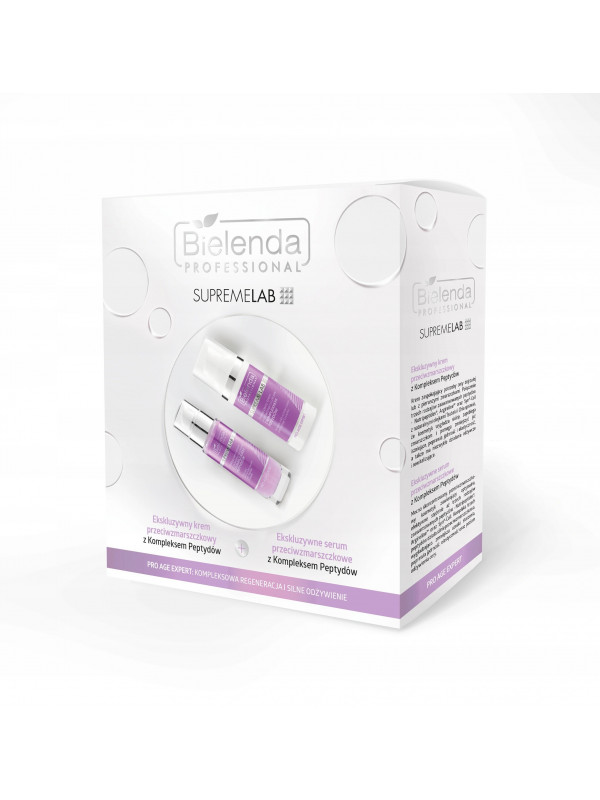 Подарунковий набір Bielenda Professional SupremeLab Pro Age Expert Serum проти зморшок з комплексом пептидів + крем