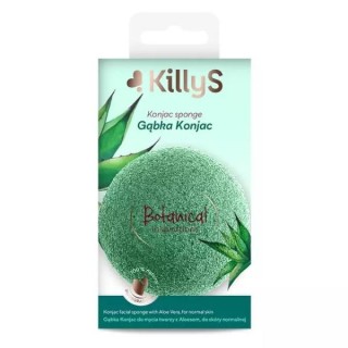 KillyS Botanical Inspirations Konjac face wash spons met aloë vera voor de normale huid 1 stuk