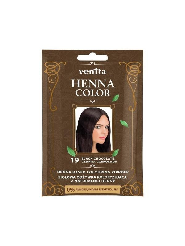 Venita Henna Color herbal Coloring кондиціонер з натуральною хною /19/ Чорний шоколад 25 г