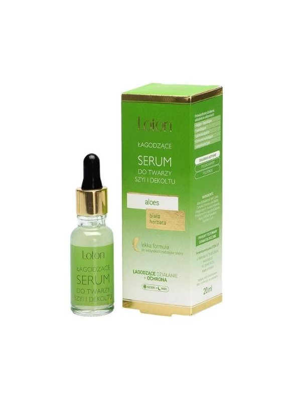 Kalmerende Loton Serum voor gezicht, hals en decolleté met aloë vera 20 ml