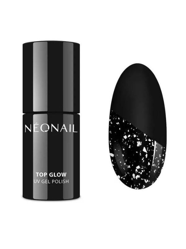 NeoNail Top hybrydowy Top Glow Silver Flakes 7,2 ml