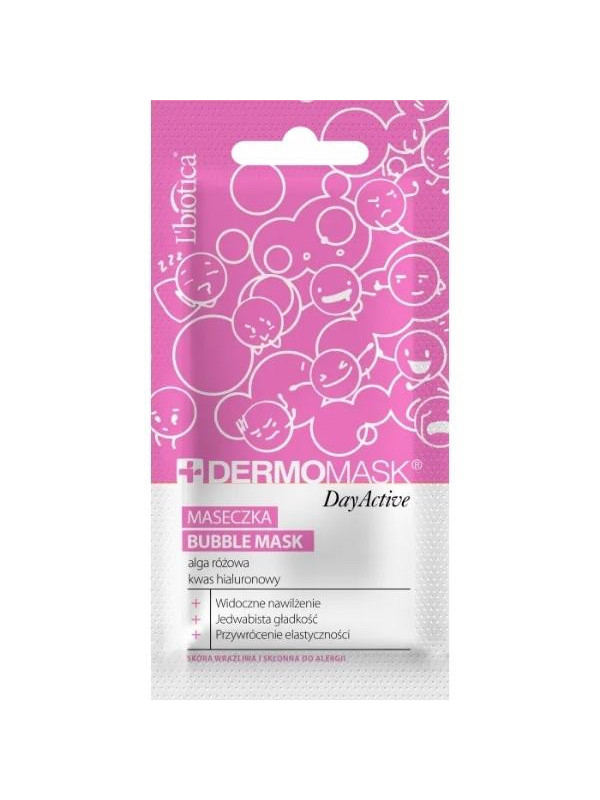 L'biotica Dermomask Maseczka Bubble Mask Alga różowa & Kwas hialuronowy 10 ml