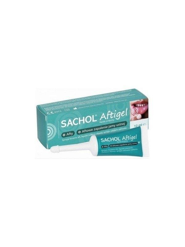 Sachol Aftigel Gel in a 12 ml tube