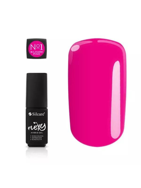 Silcare Flexy Hybrid лак для нігтів Pink no.1 Magenta 4, 5 г