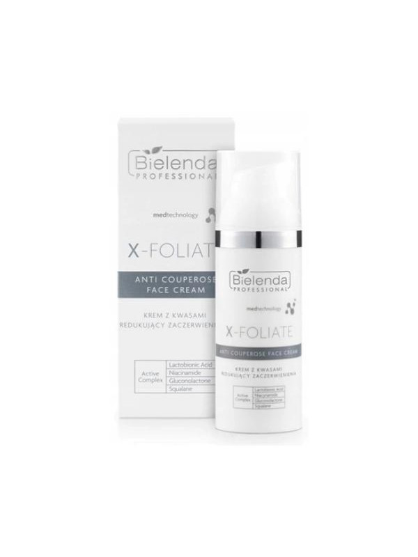 Bielenda Professional X-FOLIATE Face cream with acids for capillary skin reducing redness 50 ml