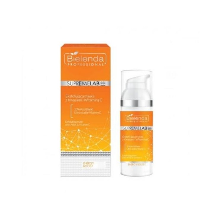Masque visage Energy Bielenda Professional SUPREMELAB aux acides et à la vitamine C