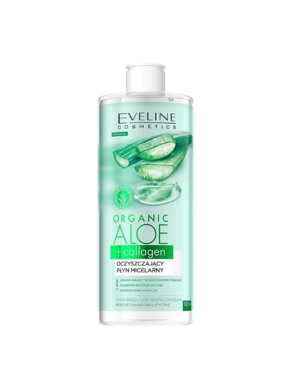 Очищаючий міцелярний флюїд Eveline Organic Aloe + Collagen 400 мл