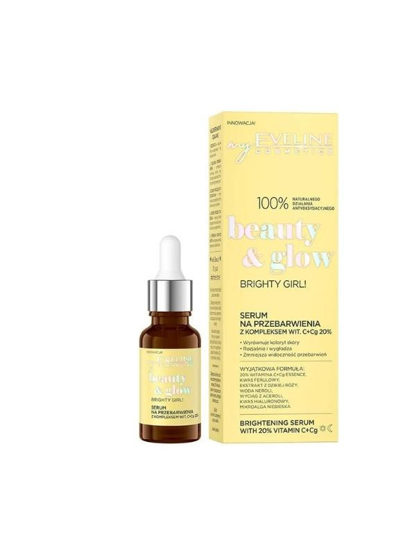 Eveline Beauty & Glow Serum для знебарвлення з комплексом вітаміну C+Cg 20%