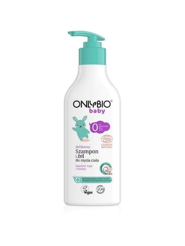 ONLYBIO Baby delicate shampoo en body wash gel vanaf de eerste levensdag 300 ml