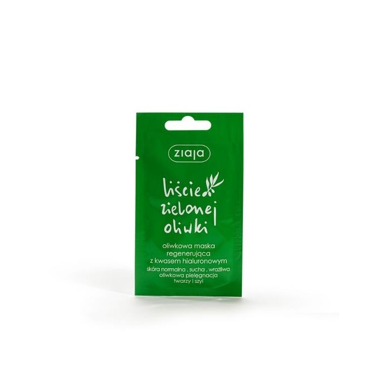 Masque visage régénérant aux feuilles d'olivier vert Ziaja à l'acide hyaluronique 7 ml